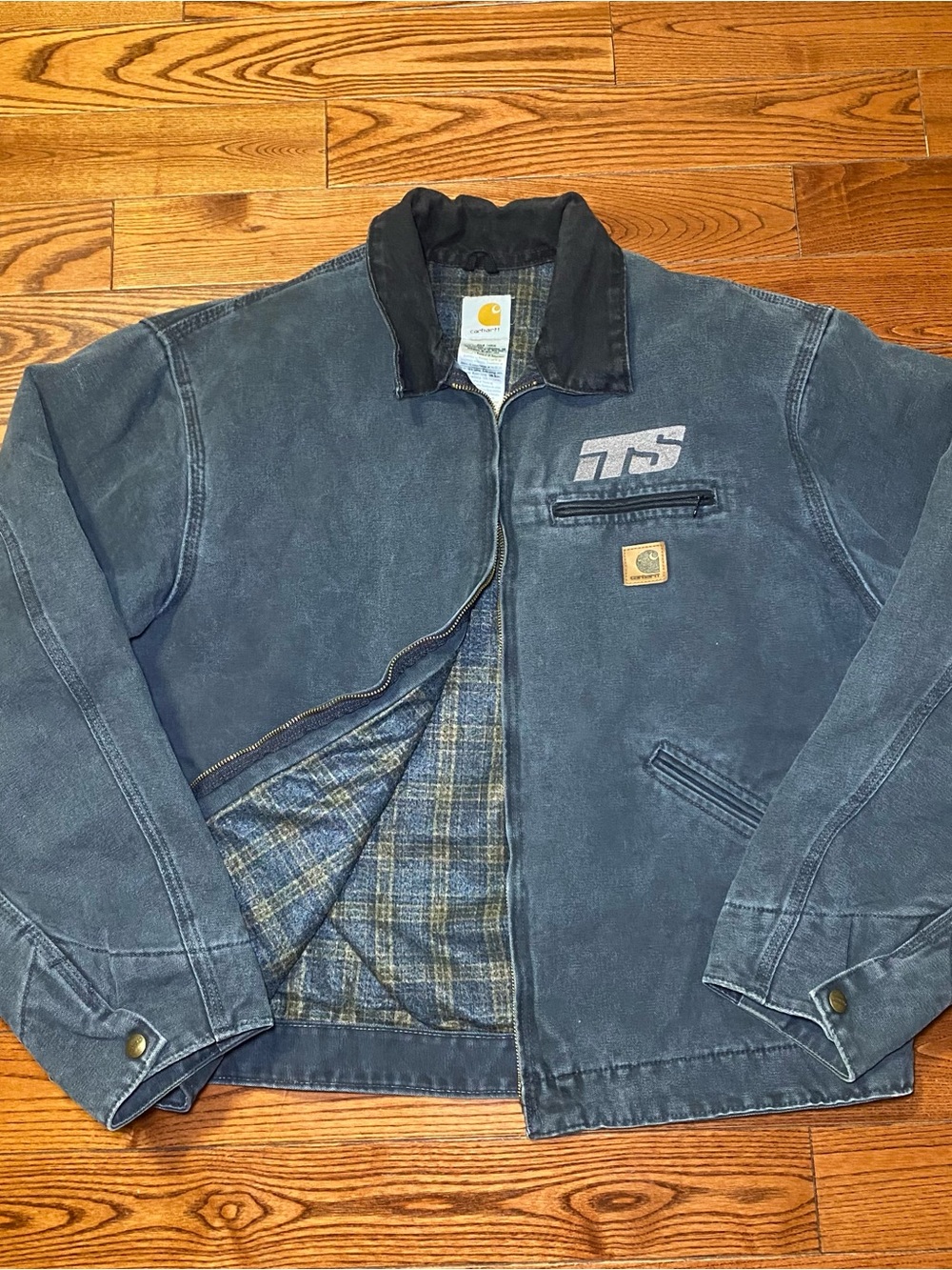 Carhartt Dark Gray Black Collar Work Bomber Jacket